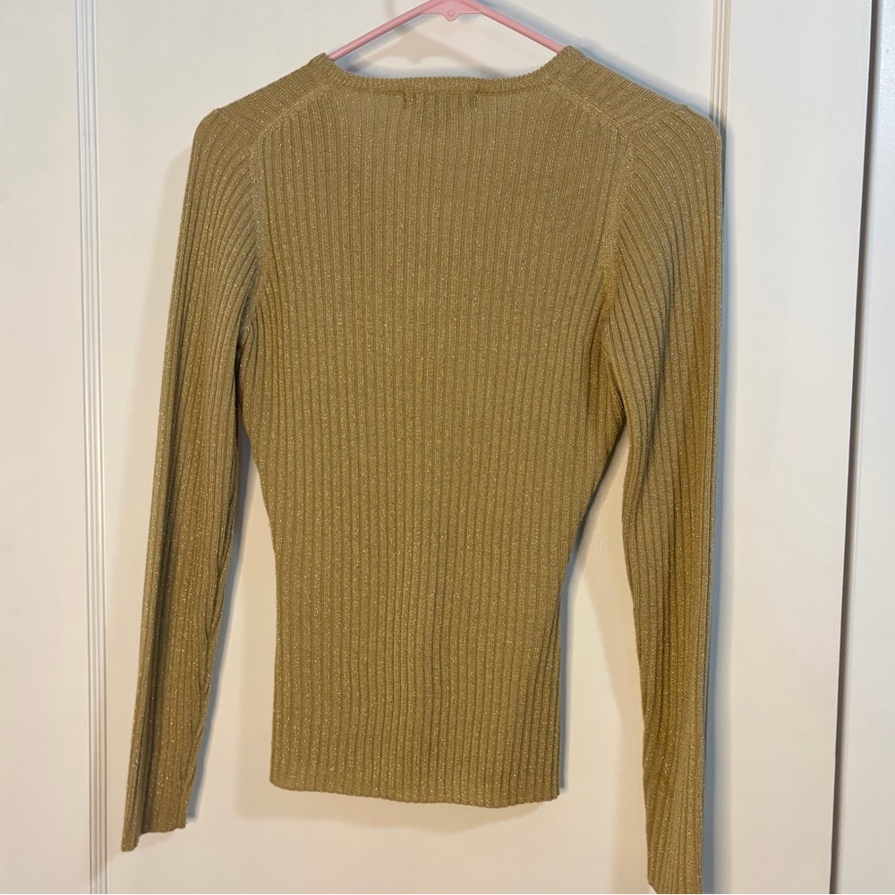 Vintage KAREN KANE Vneck Gold Sweater - Picture 3 of 10
